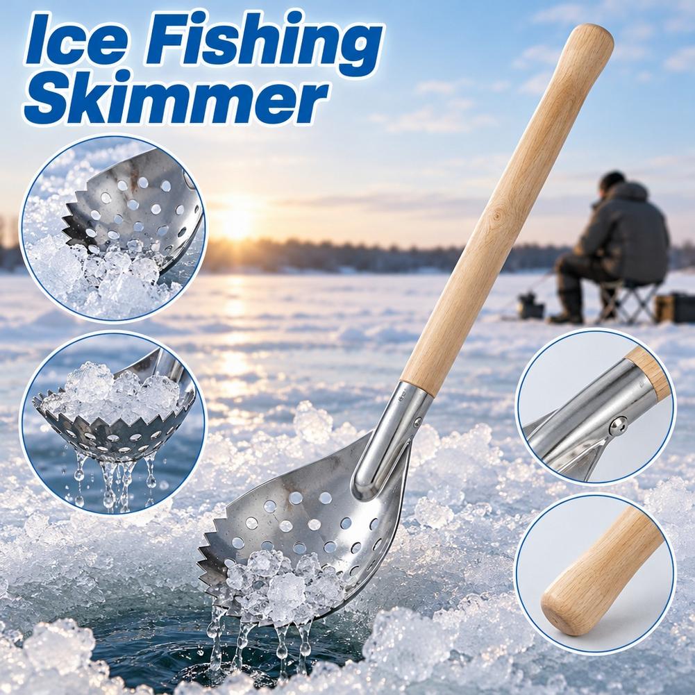 Fishing Equipment Cheap - IJsvisschep, ijsklover, roestvrijstalen schep met gekartelde